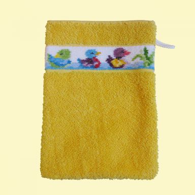Waschhandschuh Enten gelb