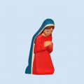 Krippenfigur Maria knieend